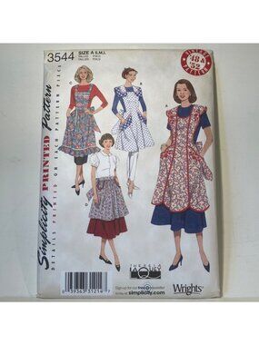 Simplicity 3544 50s Apron Pattern Vintage Reprint 1948 1952 FF